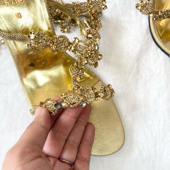 Metro Gold Rhinestone Sandals - Picture 12 of 14